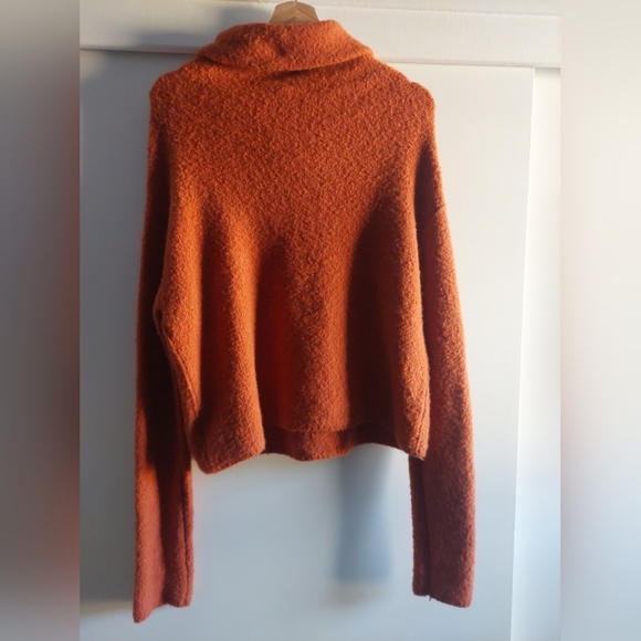 Free People Wool Alpac Blend Cowl neck Sweater in Terracotta Orange L - Picture 4 of 7